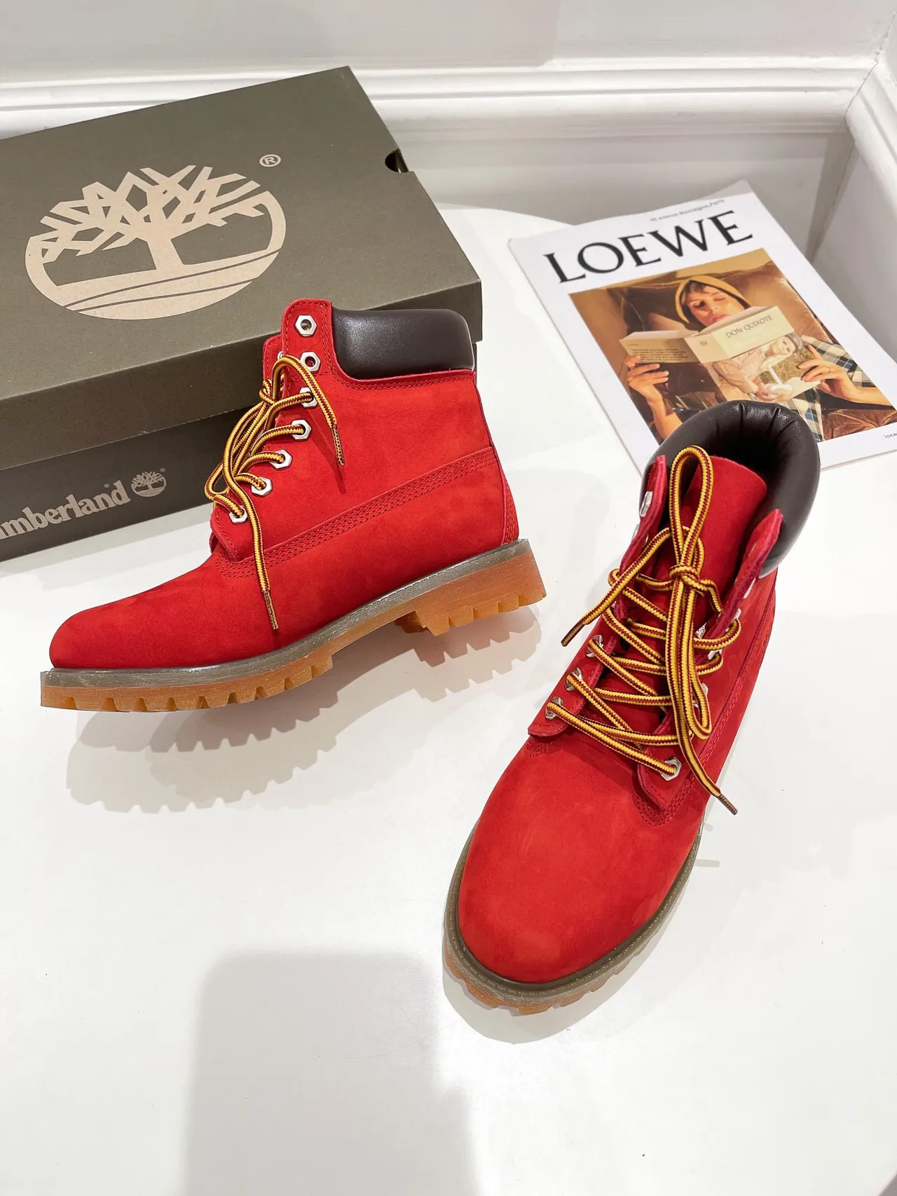 Timberland Premium 6-Inch Bottes de travail en daim rouge 7