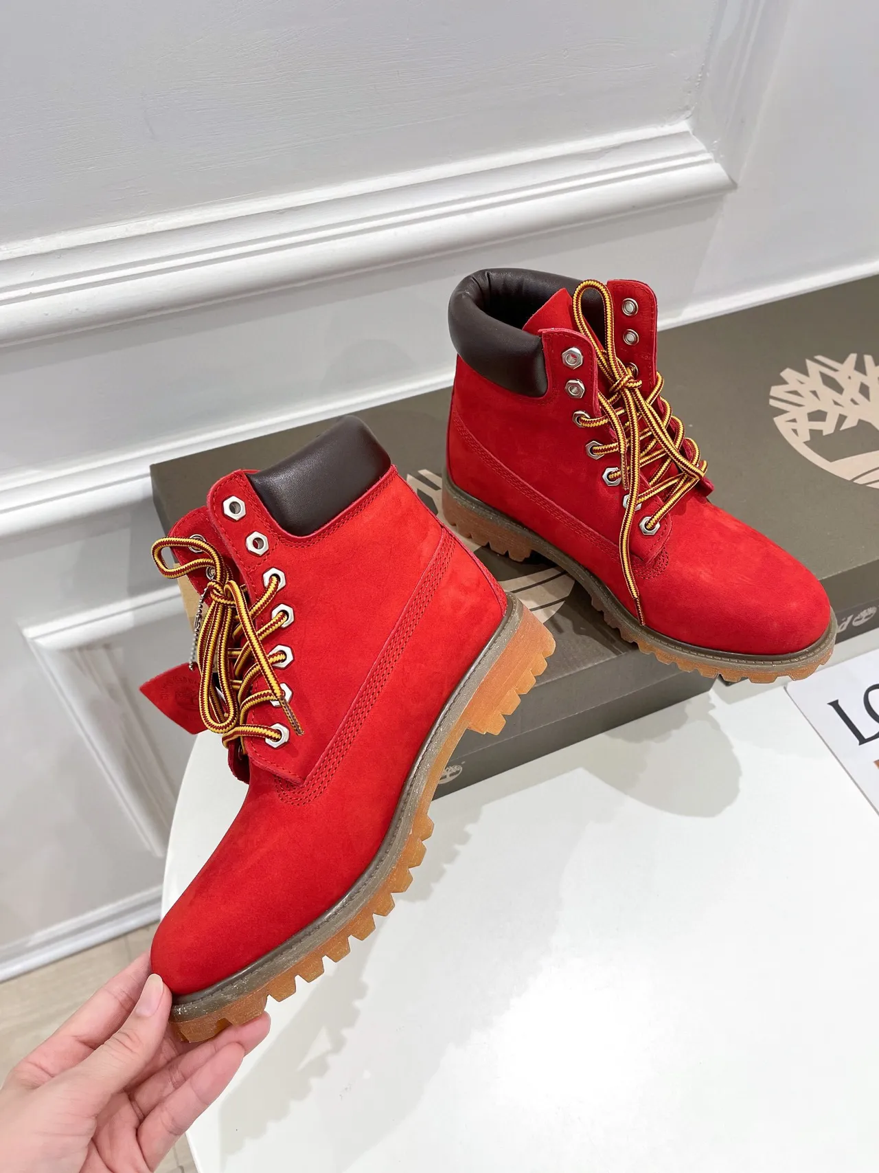 Timberland Premium 6-Inch Bottes de travail en daim rouge 9