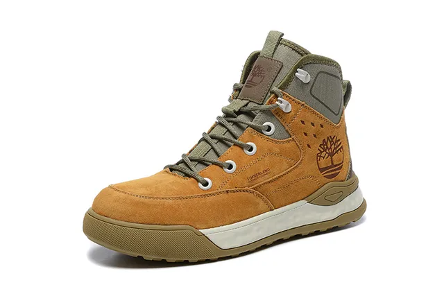 Timberland टैन और ओलिव ग्रीन सूड ट्रेकिंग जूते 2