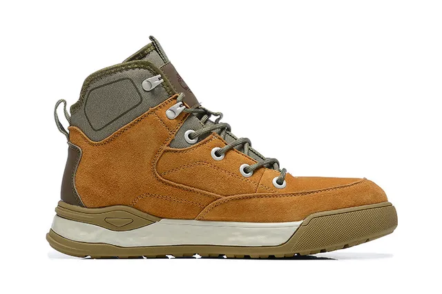 Timberland टैन और ओलिव ग्रीन सूड ट्रेकिंग जूते 4