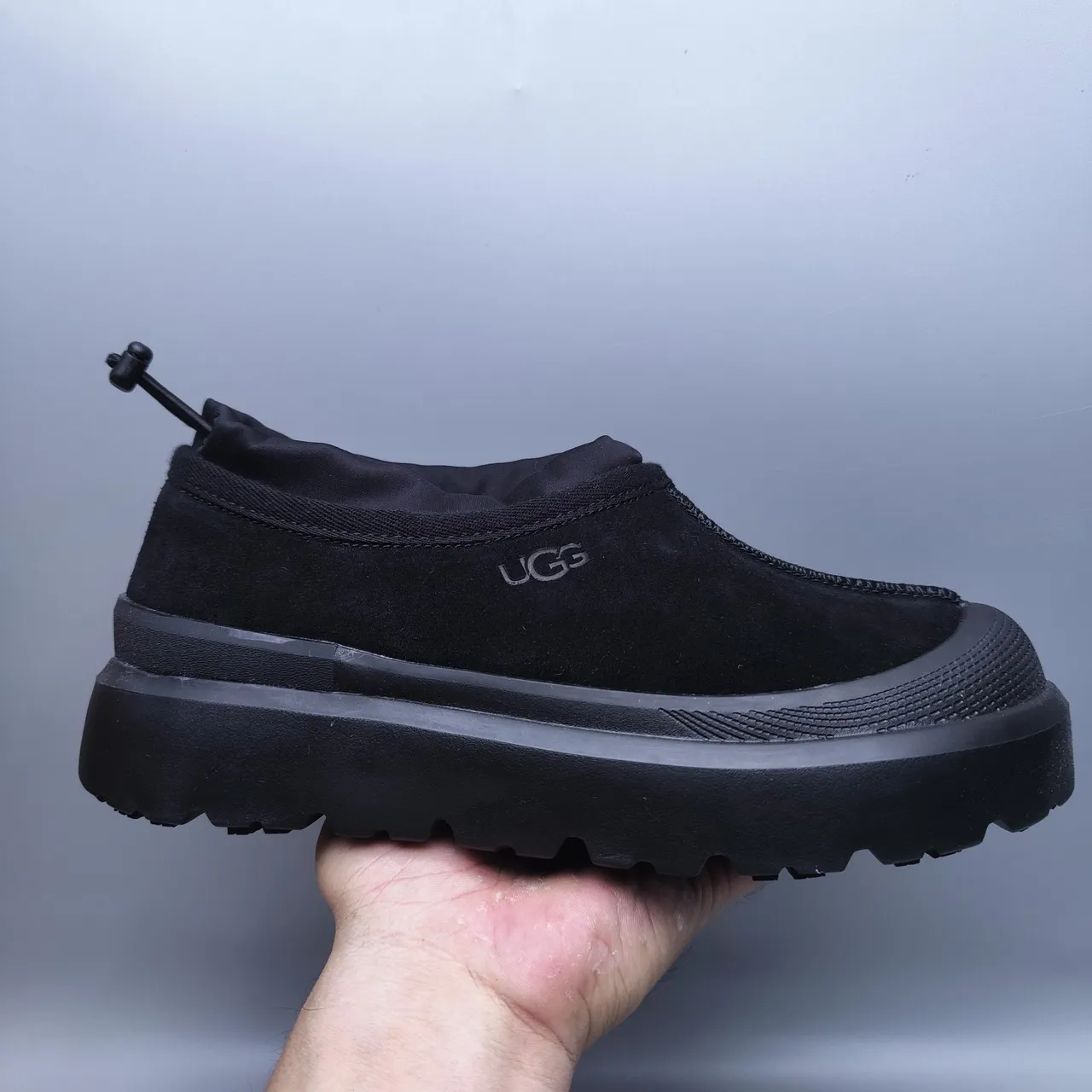 UGG Black Slip-On Suede Upper Snow Boots 7