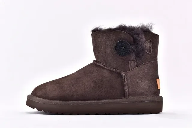 UGG Classic Mini বাদামি সুড শিয়ারলিং লাইন্ড স্নো বুট 2