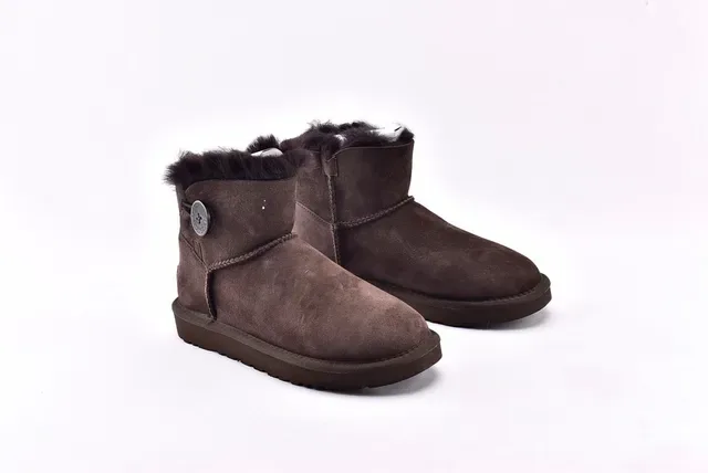 UGG Classic Mini বাদামি সুড শিয়ারলিং লাইন্ড স্নো বুট 3
