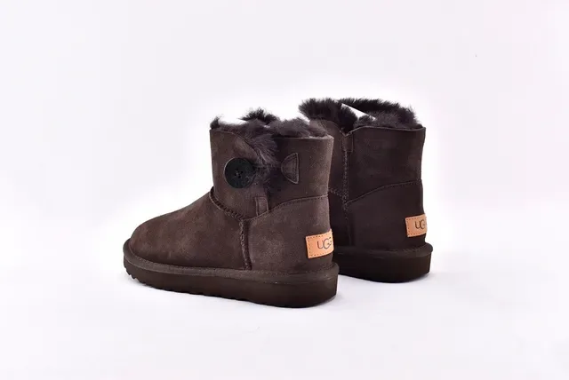 UGG Classic Mini বাদামি সুড শিয়ারলিং লাইন্ড স্নো বুট 8