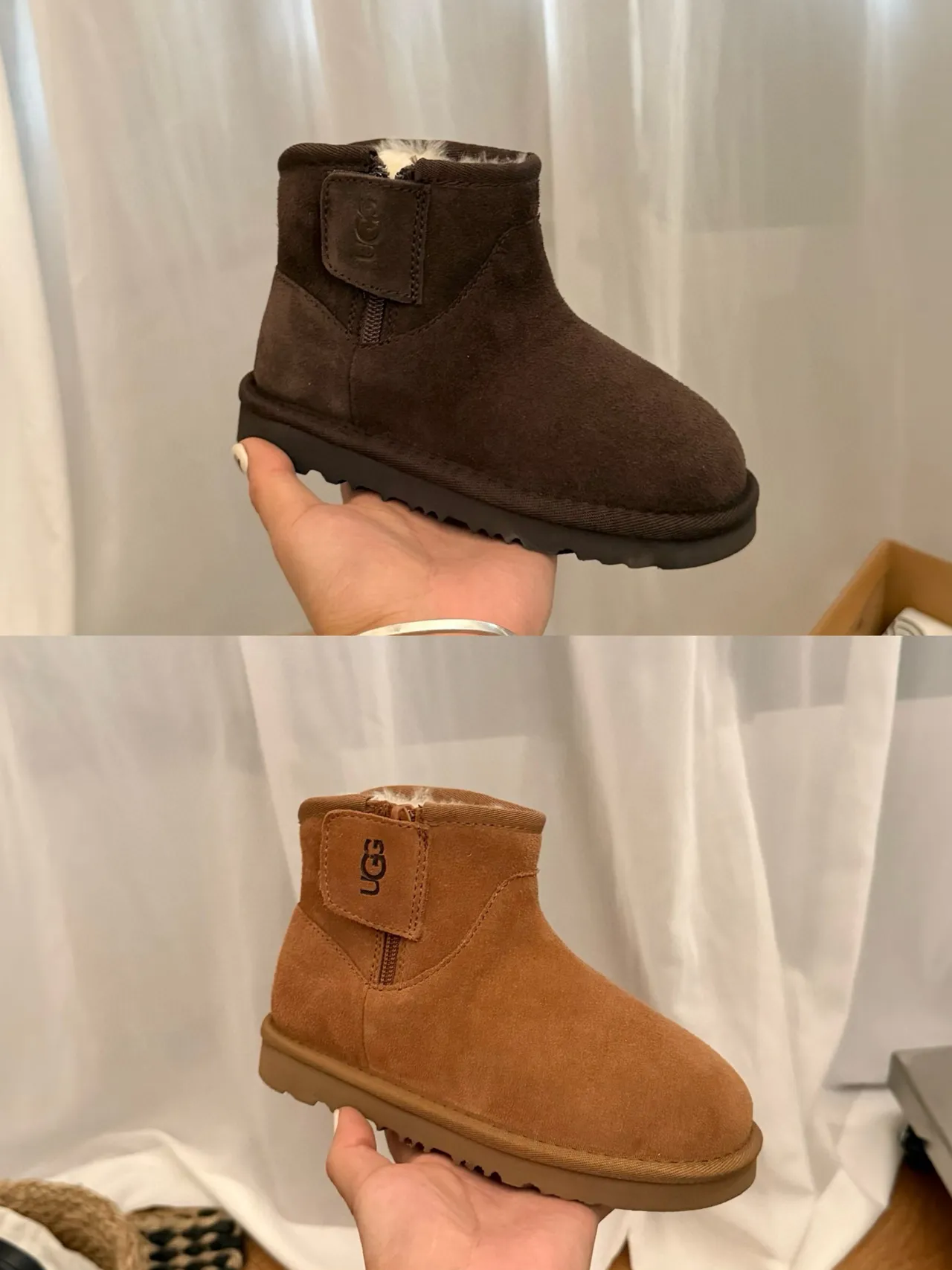 UGG Classic Mini 驼色麂皮羊毛内里雪靴 3