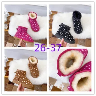 UGG Pink Beige Star-Printed Upper Shearling-Lined Snow Boots