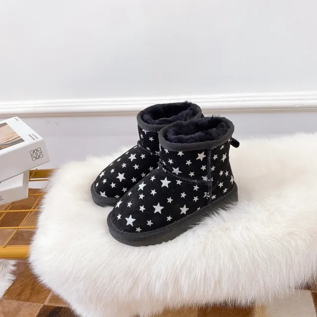 UGG Pink Beige Star-Printed Upper Shearling-Lined Snow Boots 12