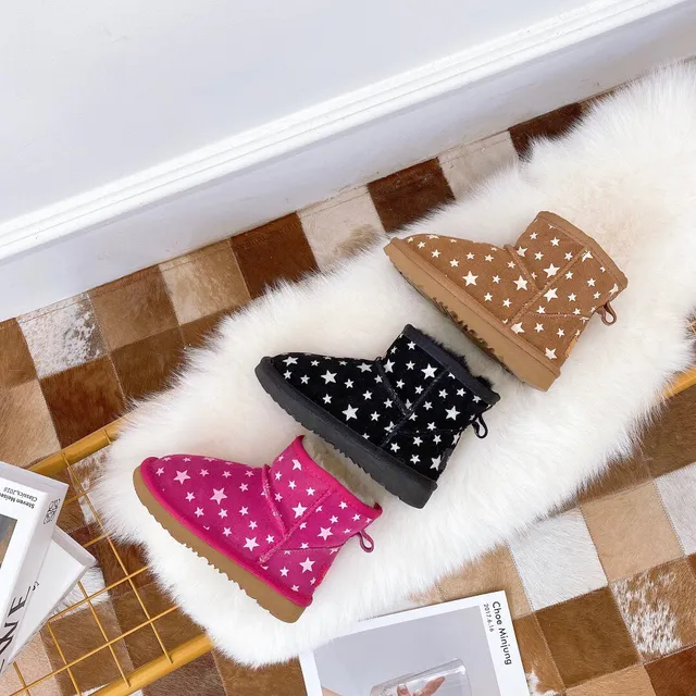 UGG Pink Beige Star-Printed Upper Shearling-Lined Snow Boots 14