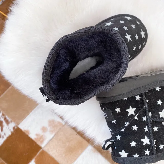 UGG Pink Beige Star-Printed Upper Shearling-Lined Snow Boots 16
