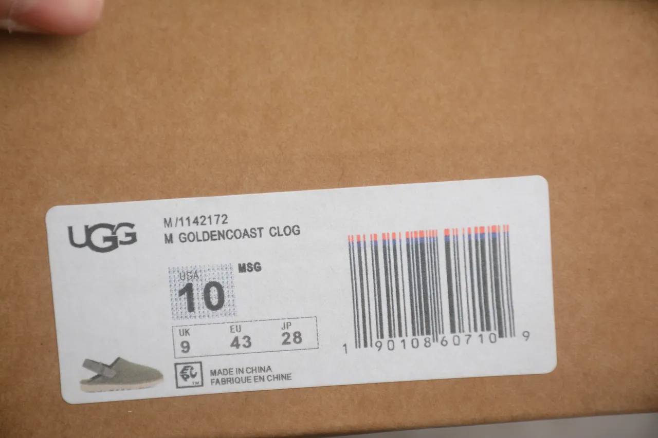 UGG Tasman Army Green Beige Suede Upper Adjustable Strap Casual Shoes 10