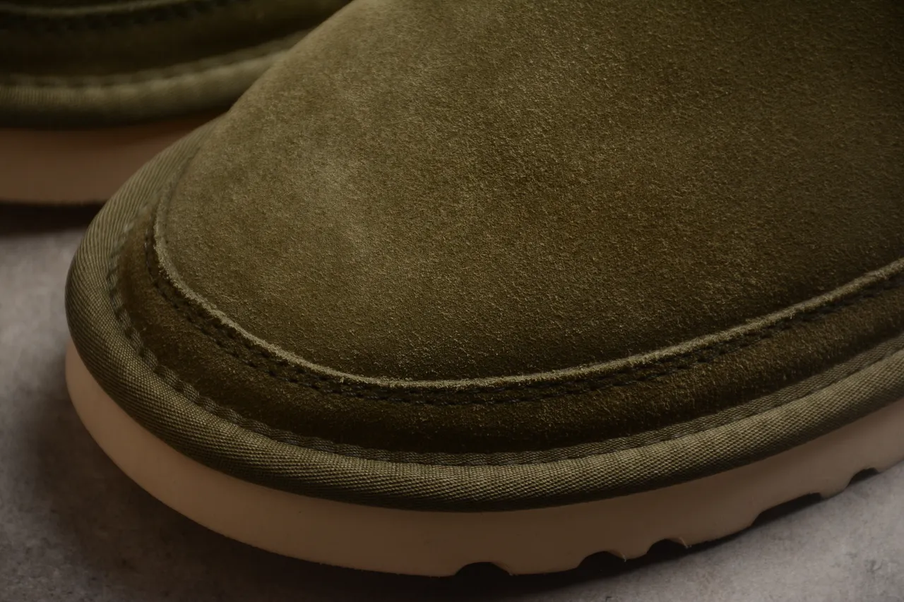 UGG Tasman Army Green Beige Suede Upper Adjustable Strap Casual Shoes 15