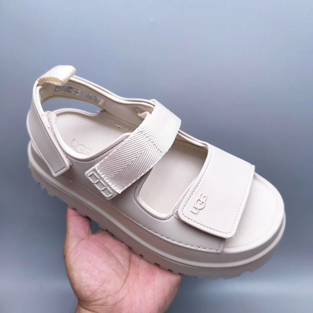 UGG Tasman beige Chunky Platform Dual Velcro Straps sandales casuales 3