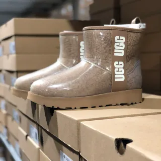 UGG Tasman Beige أحذية ثلج شفافة مبطنة بشرلينج
