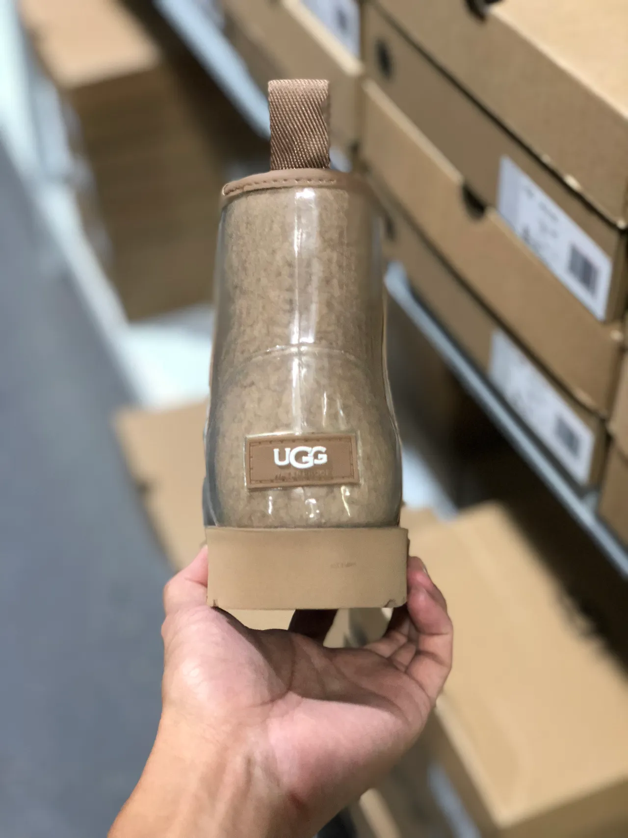 UGG Tasman Beige Botas de Nieve Transparente con Forro de Shearling 3