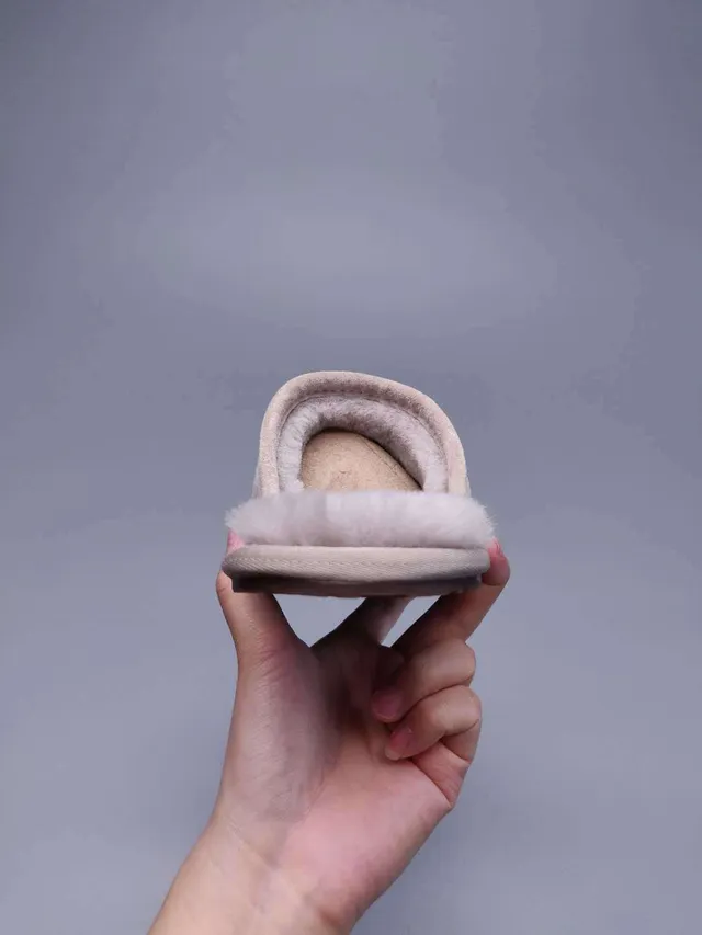 UGG Tasman Beige Suede Embroidered Logo Slipper 9