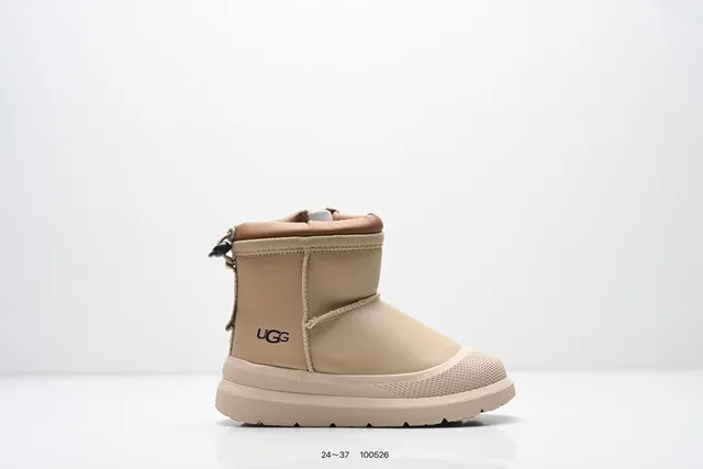 UGG Tasman حذاء ثلج أسود بيج قصير الشافط إغلاق بسحب الشريط 4