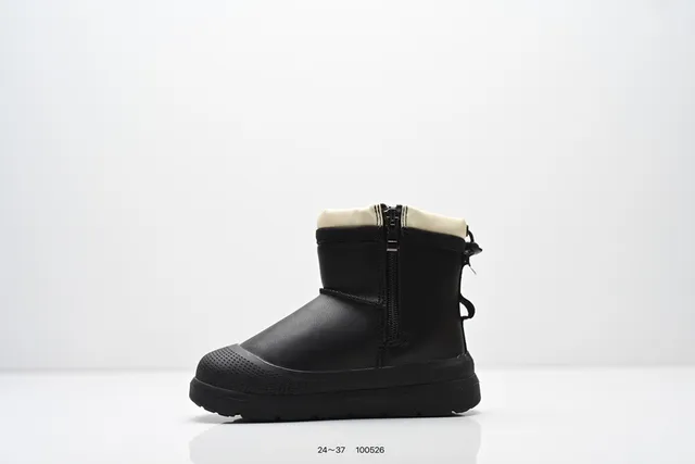 UGG Tasman حذاء ثلج أسود بيج قصير الشافط إغلاق بسحب الشريط 7