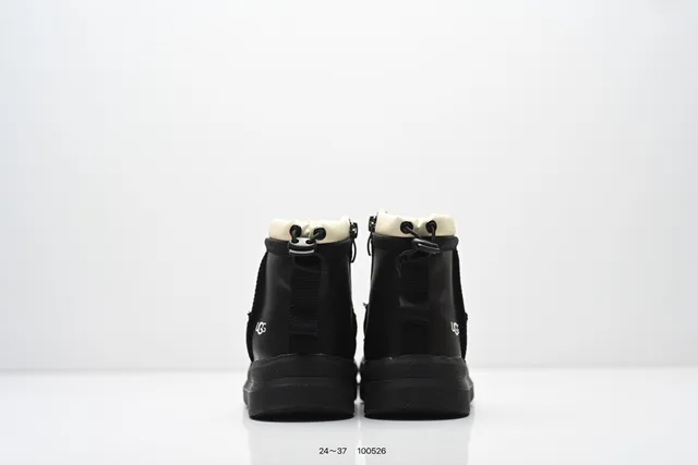 UGG Tasman حذاء ثلج أسود بيج قصير الشافط إغلاق بسحب الشريط 13