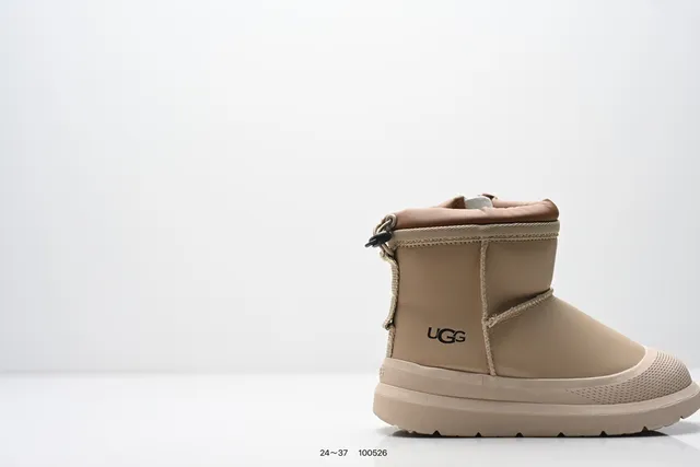 UGG Tasman حذاء ثلج أسود بيج قصير الشافط إغلاق بسحب الشريط 15
