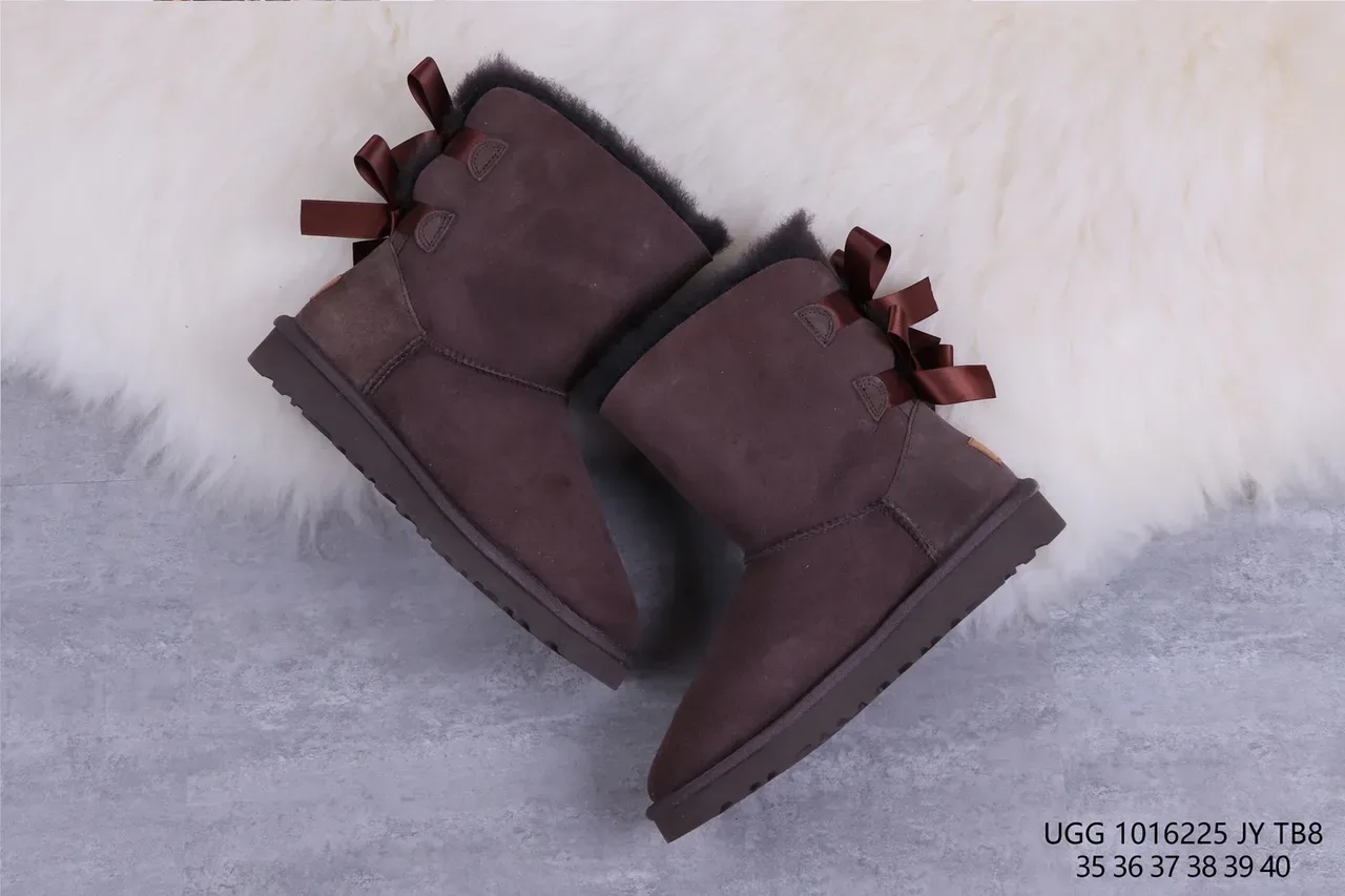 UGG Tasman Brown Suede Shearling-Lined Snow Boots 7