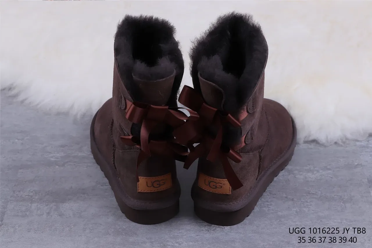 UGG Tasman Brown Suede Shearling-Lined Snow Boots 8