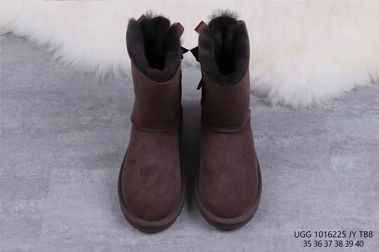 UGG Tasman Brown Suede Shearling-Lined Snow Boots 9