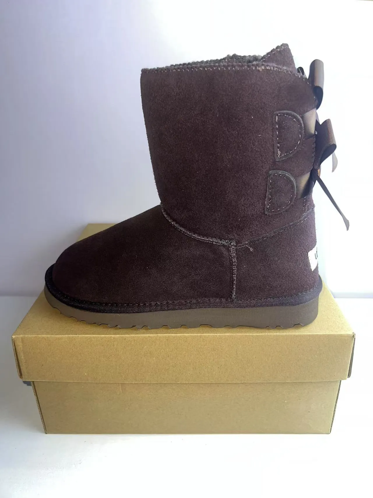 UGG Tasman Brown Suede Shearling-Lined Snow Boots 4