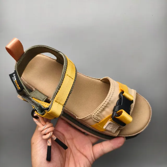 UGG Tasman Flatform Beige Army Green Platform Sole Adjustable Webbing Straps Casual Sandals 3