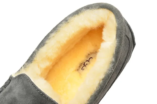 UGG Tasman Gray Suede Shearling-Lined Loafer 3