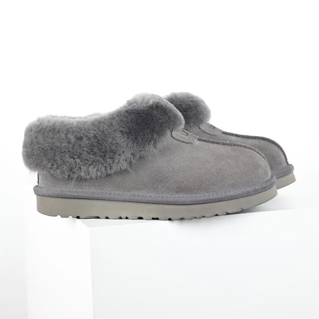 UGG Tasman 灰色麂皮鞋面 羊毛领 休闲鞋 3