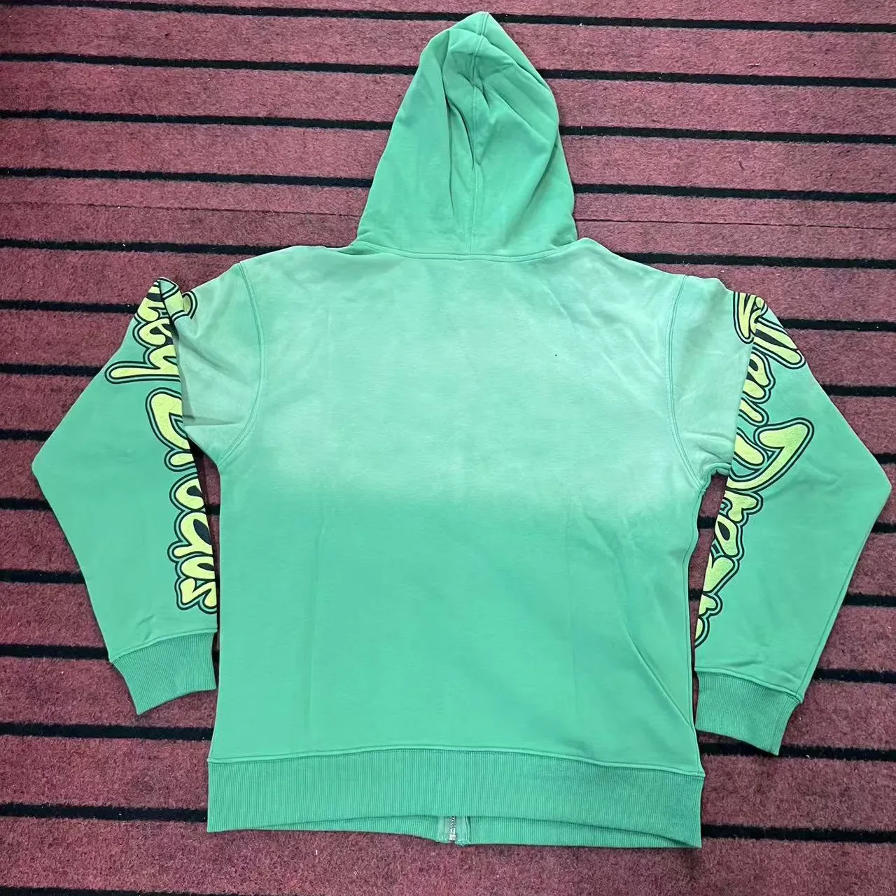Vale Forever Graphic-Print Gradient Green Full-Zip Hoodie 2