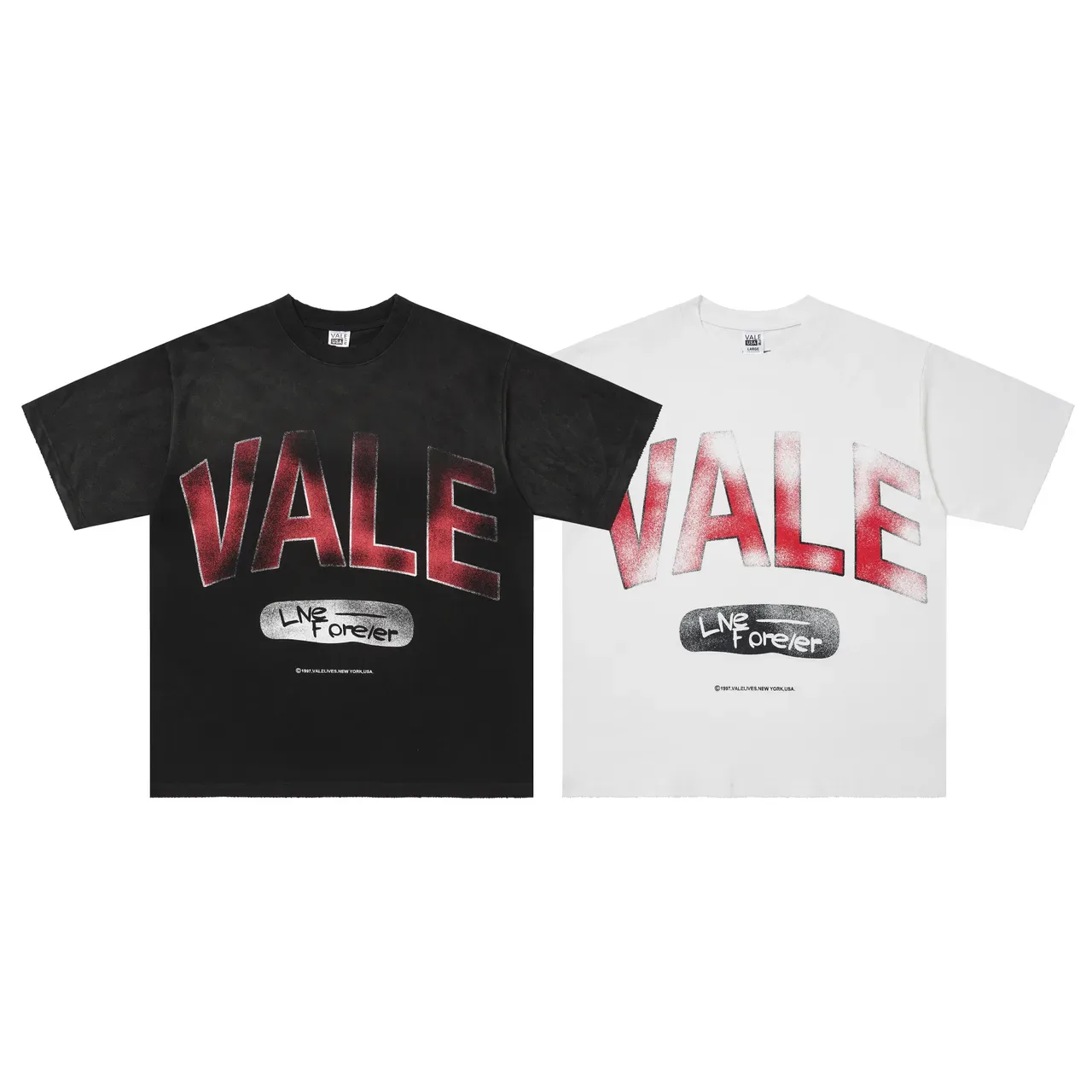 تي شيرت جرافيك مقوس Vale Forever Live Forever 7