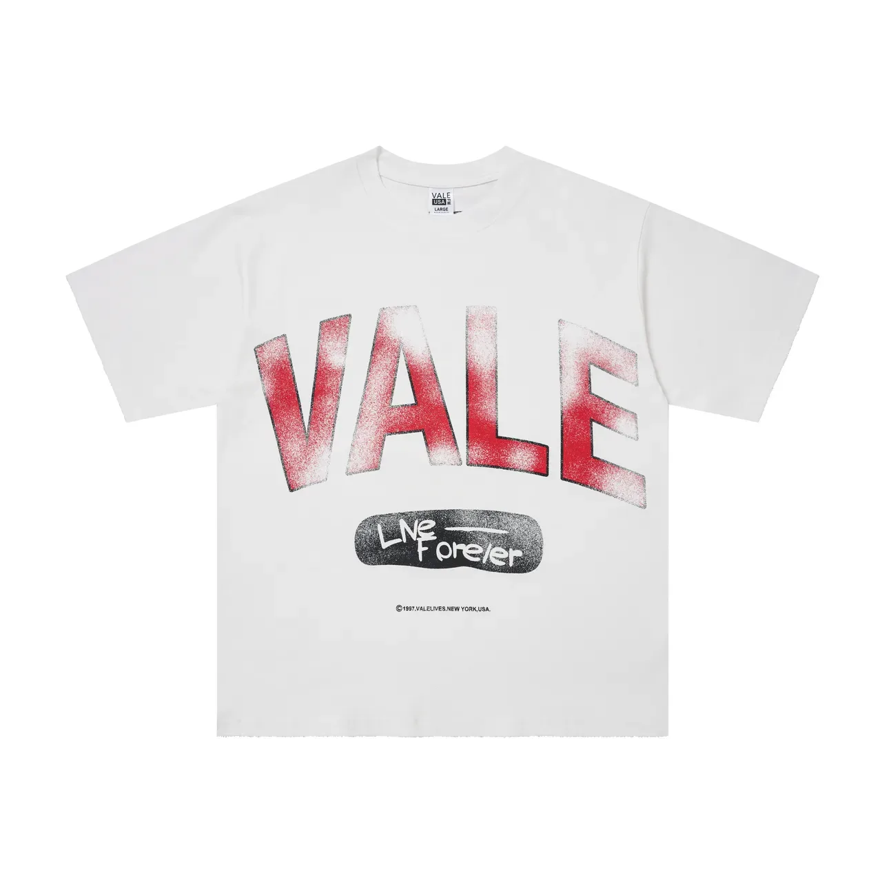 تي شيرت جرافيك مقوس Vale Forever Live Forever 8