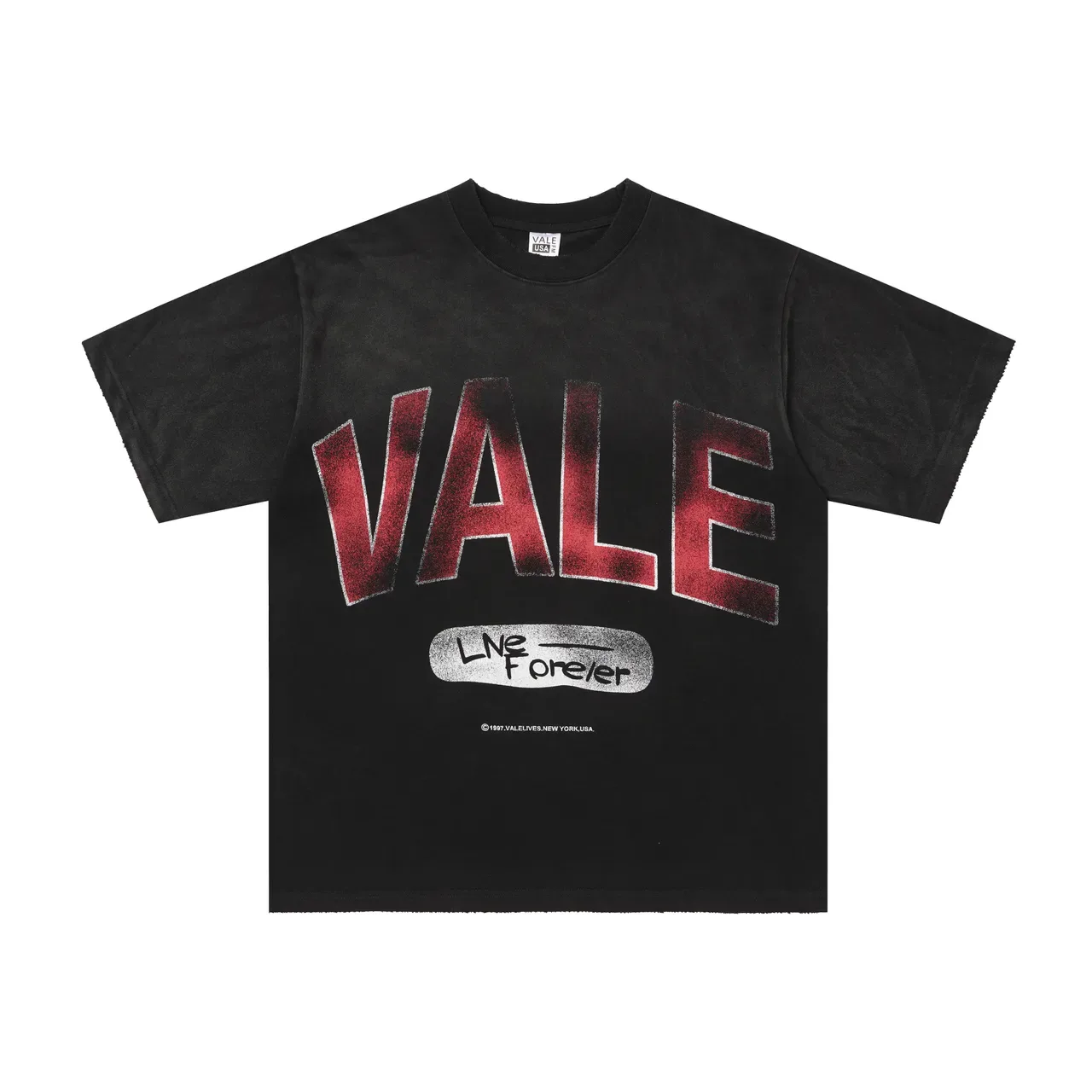 تي شيرت جرافيك مقوس Vale Forever Live Forever 10