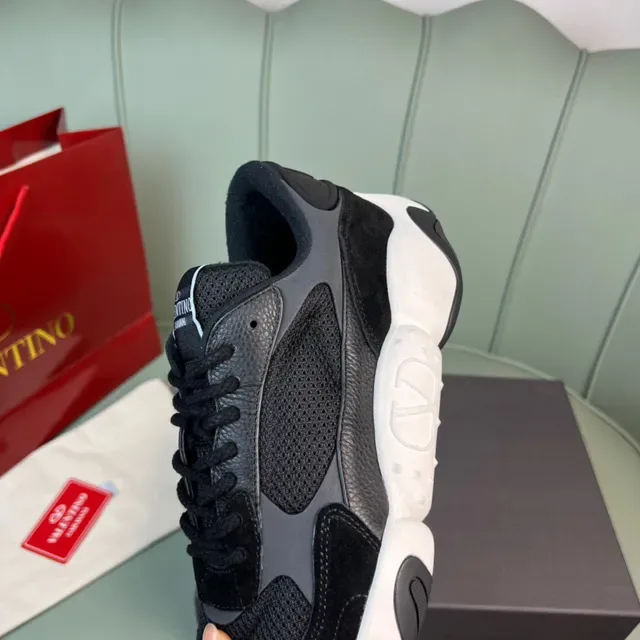 Valentino Black White Sole Mixed-Material Upper Chunky Sneakers 3