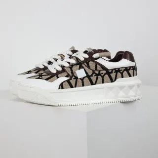 Valentino खोला सादा बादामी Monogram Jacquard Upper Geometric Midsole Lifestyle Sneakers