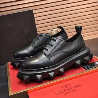 Valentino Rockstud Spike কালো প্ল্যাটফর্ম সোল স্পাইকড লাগ आउटसोल অক্সফোর্ড শু