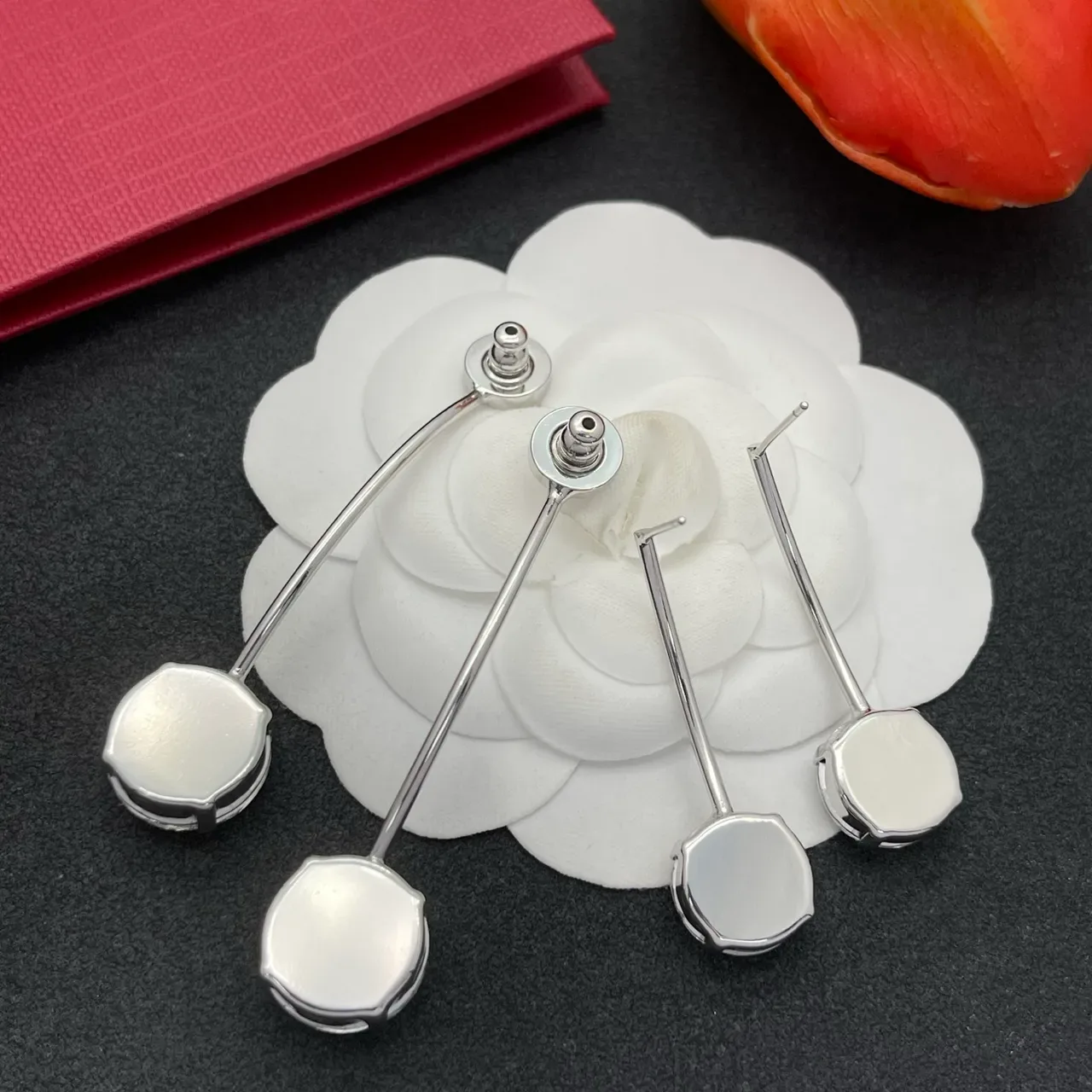 Valentino Silver Transparent Triple-Drop Faceted Crystal Earrings 3