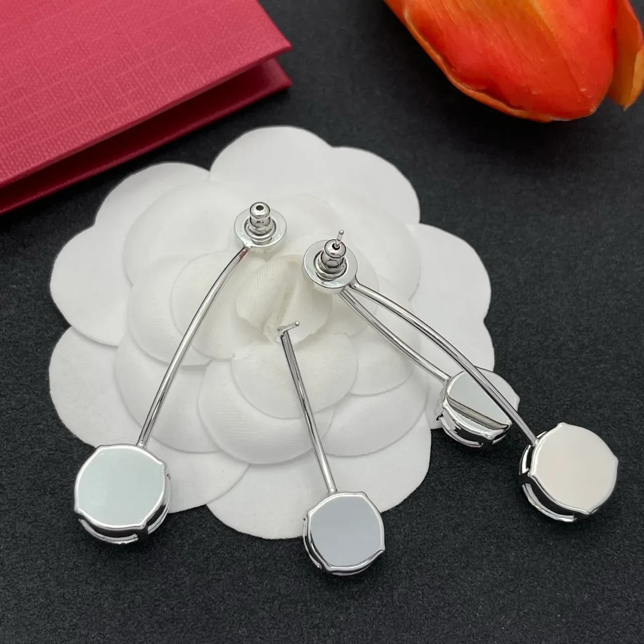 Valentino Silver Transparent Triple-Drop Faceted Crystal Earrings 4