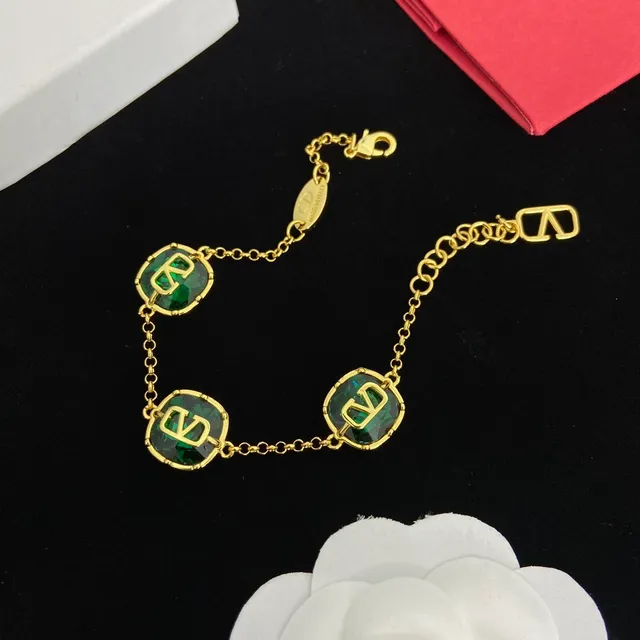Valentino VLogo Crystal Charm Gold-Tone Bracelet 2
