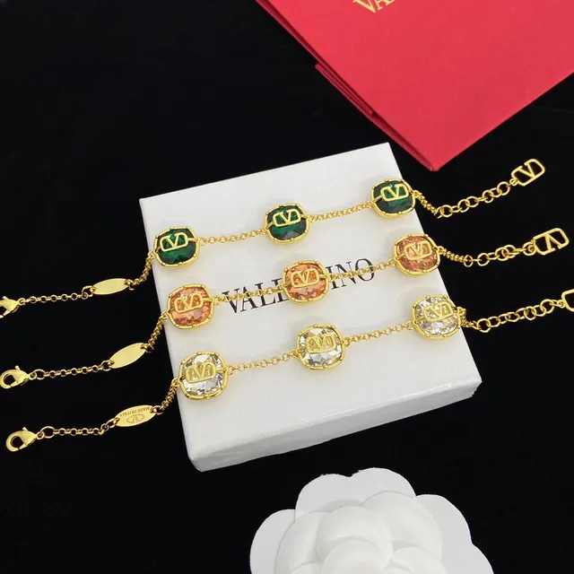 Valentino VLogo Crystal Charm Gold-Tone Bracelet 3