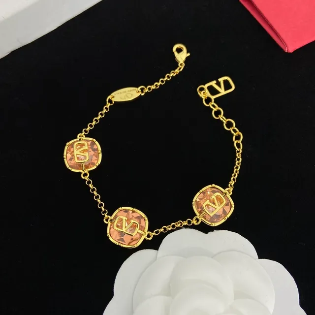 Valentino VLogo Crystal Charm Gold-Tone Bracelet 4