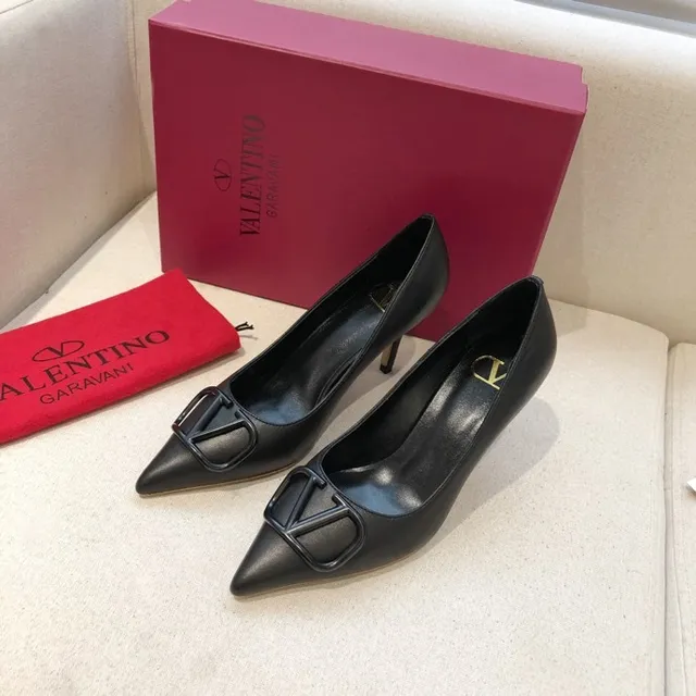 Valentino VLTN Black Leather Pointed-Toe Stiletto Pumps 2
