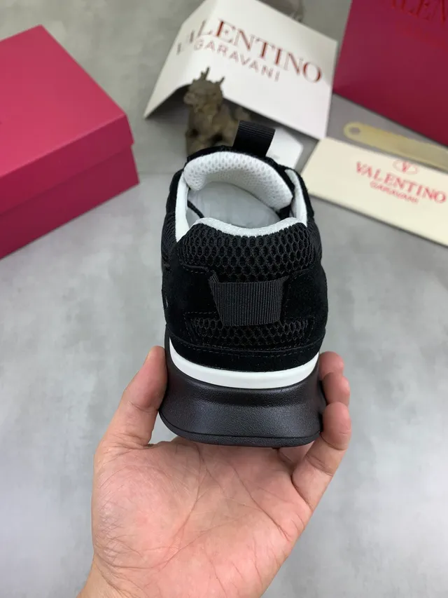 Valentino VLTN Black Mesh-Suede Chunky Sneakers 3