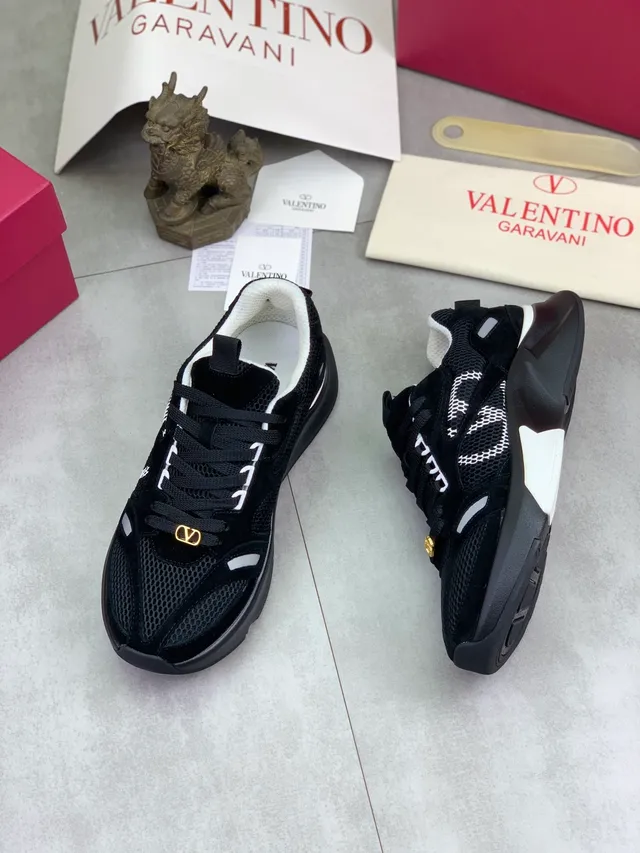 Valentino VLTN Black Mesh-Suede Chunky Sneakers 5