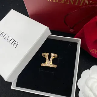 Valentino VLTN Pavé Crystal Gold-Tone Ring
