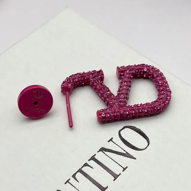 瓦伦蒂诺 VLTN Pavé 水晶 Logo 耳钉 2