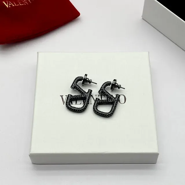 瓦伦蒂诺 VLTN Pavé 水晶 Logo 耳钉 3