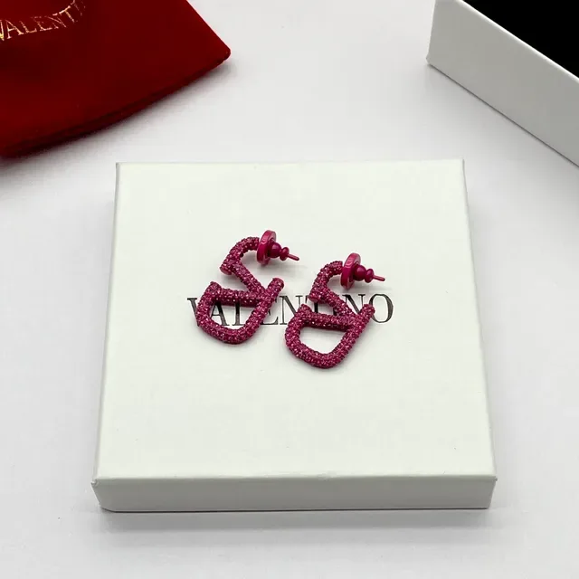 瓦伦蒂诺 VLTN Pavé 水晶 Logo 耳钉 4