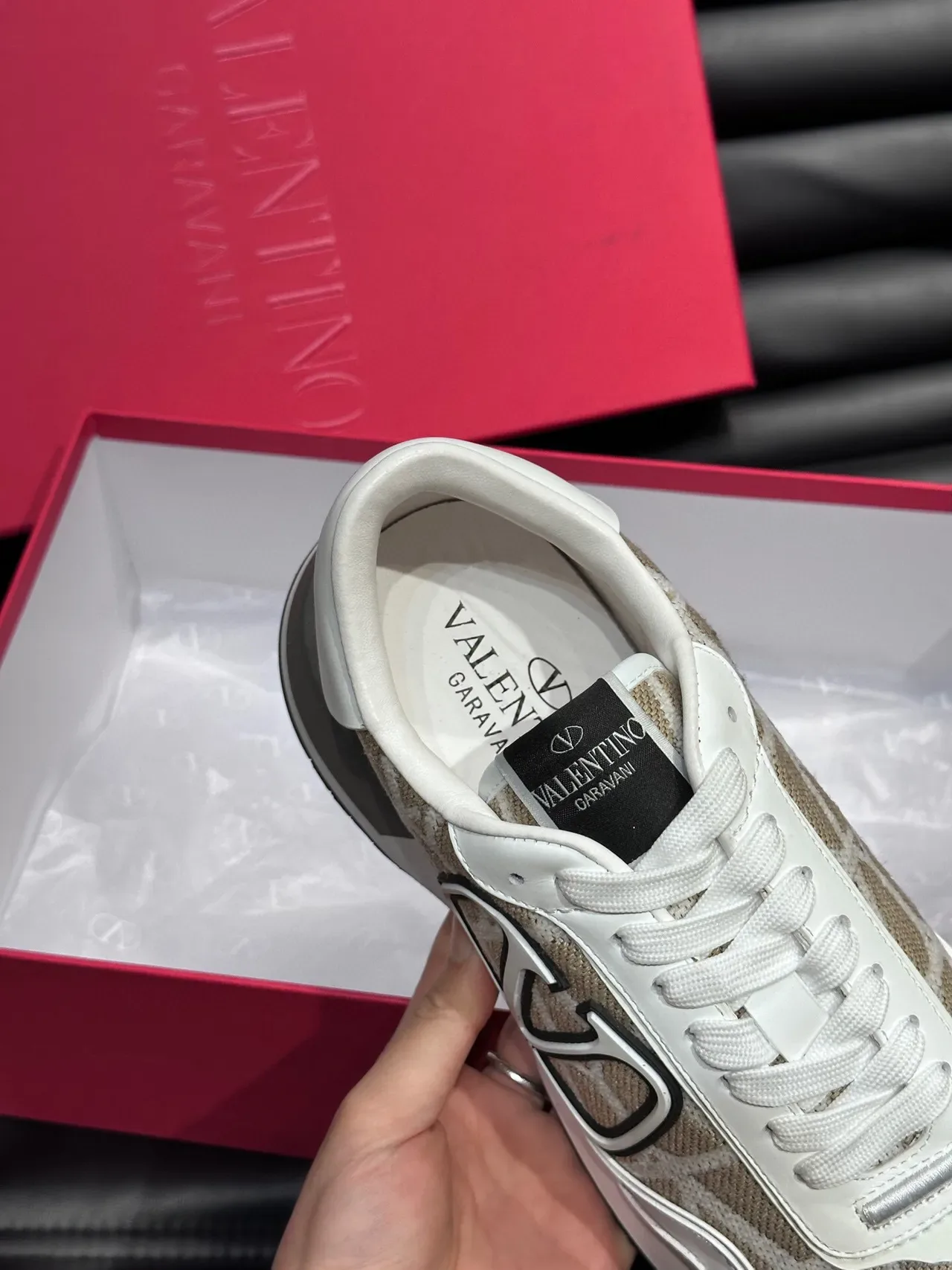 Valentino VLTN Runner Beige and White Lifestyle Sneakers 8